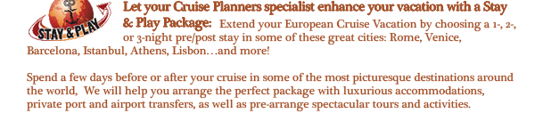 Let your Susan Husbands Specialist Enhance your vacation with a Stay and Play Package!